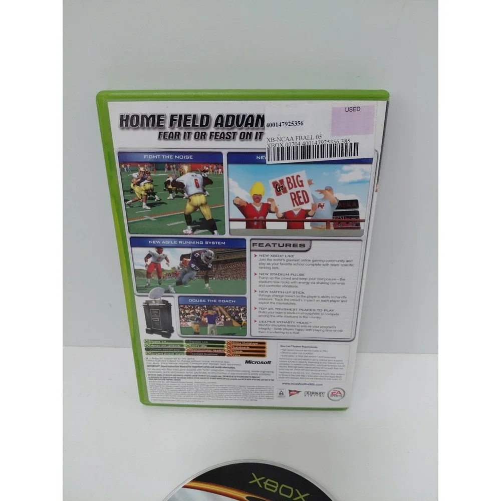 NCAA‎ Football 2005 Top Spin Combo Microsoft Xbox Game CIB